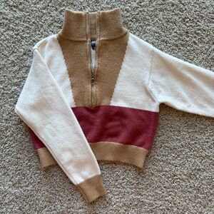 Urban Outfitters 4SI3NNA Finick Quarter Zip Pullover Colorblock Sweater Medium